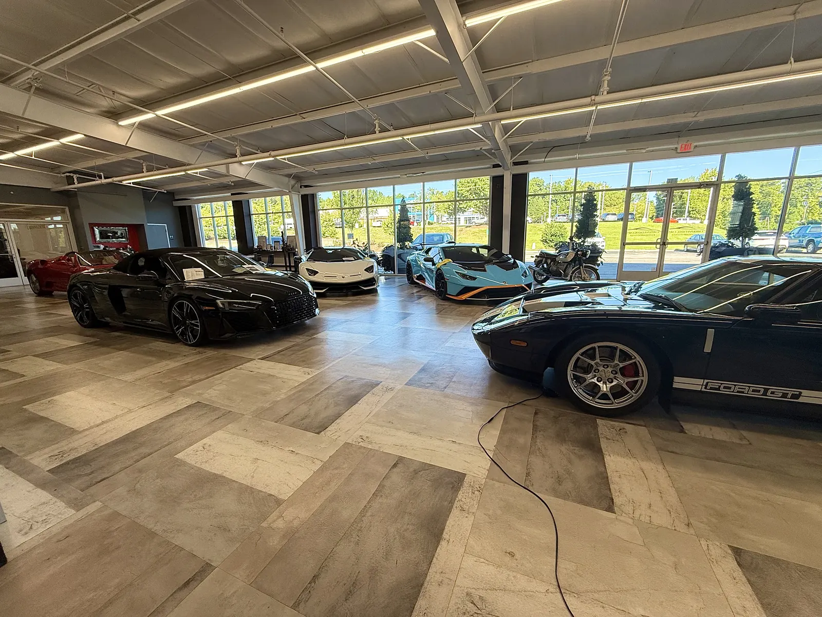 The Carolina Exotic Cars showroom floor