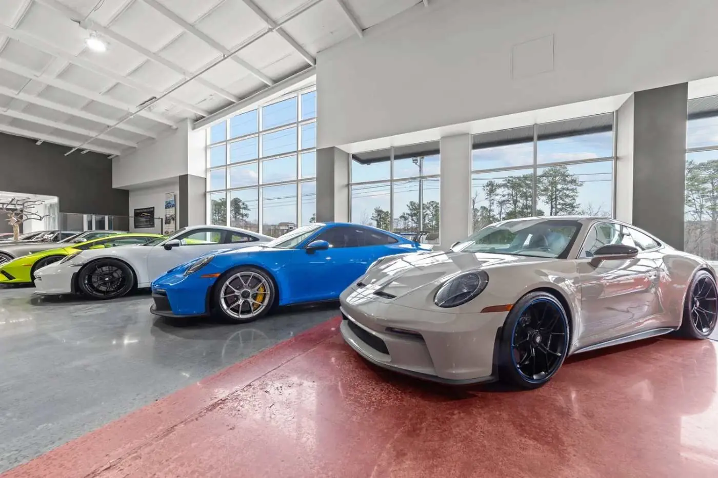 Climate-controlled storage floor filled with exotic vehicles