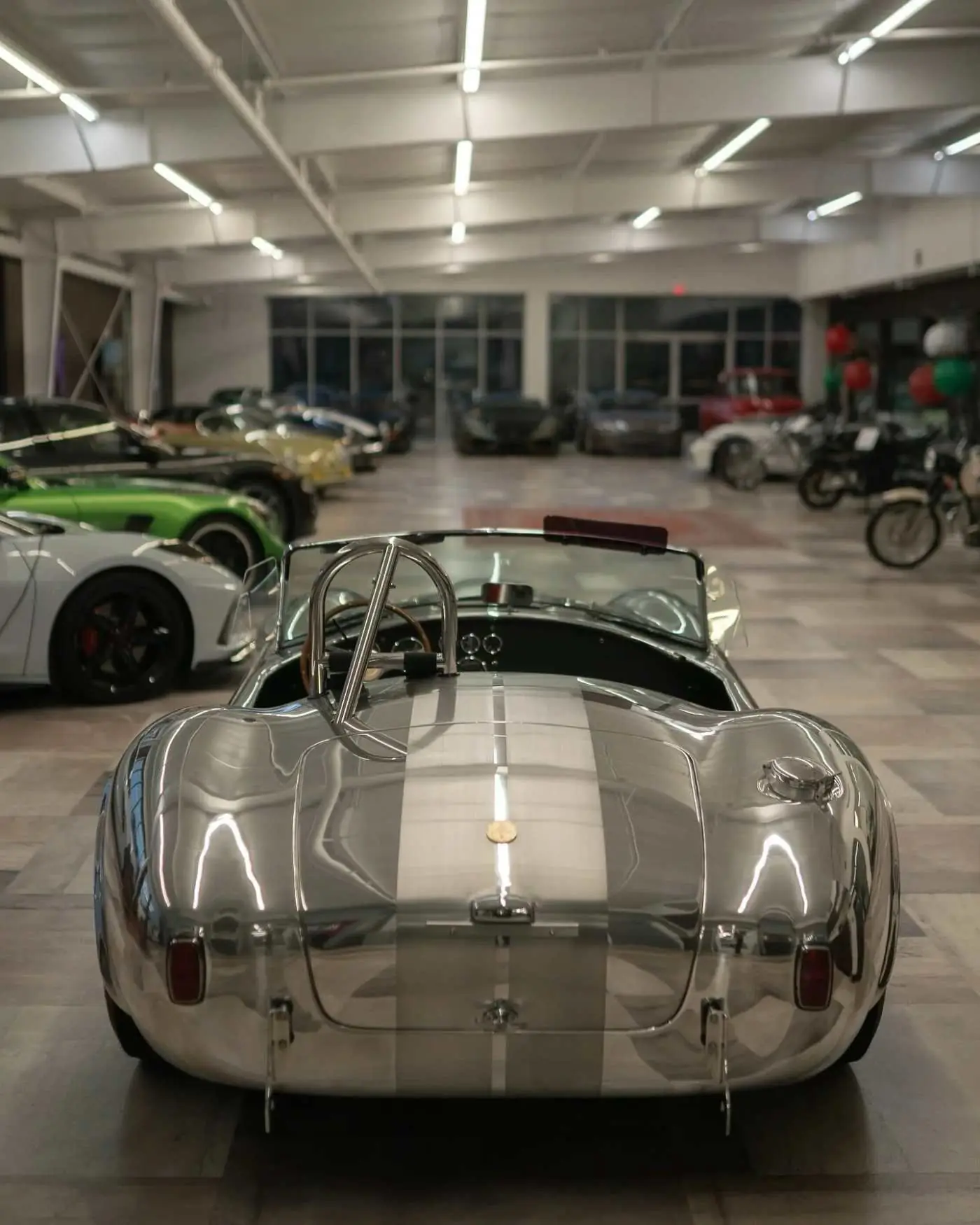 An exotic car in the Carolina Exotic Cars showroom